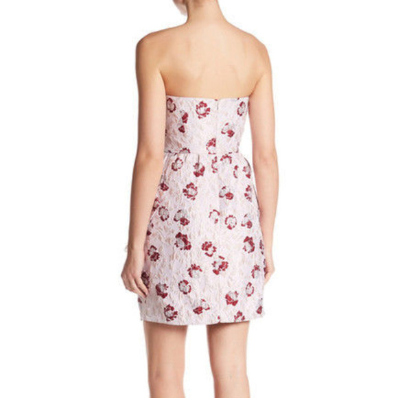 Shoshanna Anna-Marie Strapless Sweetheart Floral Metallic Dress Blush,Size 4,NEW - Picture 2 of 9